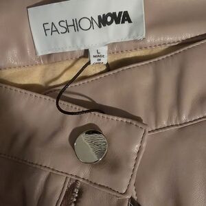 Fashion Nova Pink Leather Pants